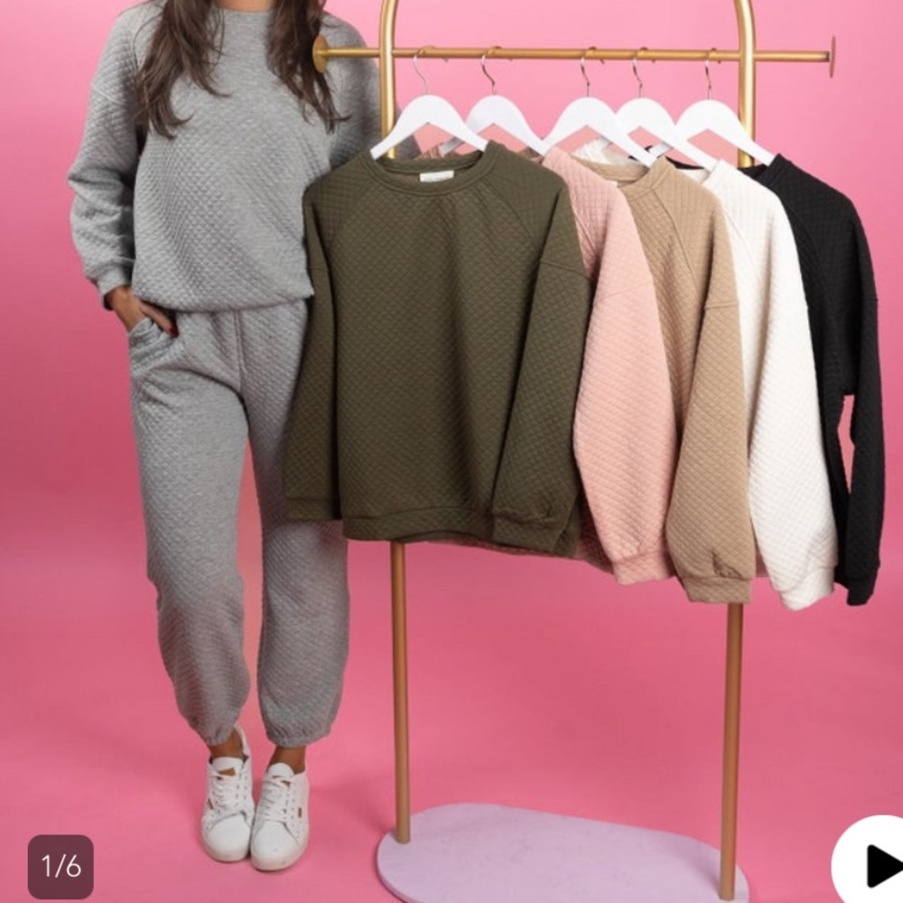 Quilted long sleeve lounge
